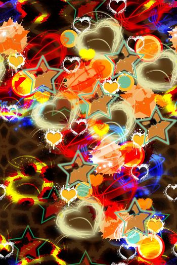 469237-缤纷炫彩涂鸦潮流外套