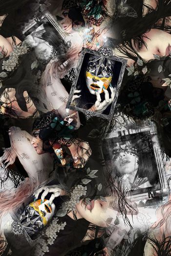 469351-时尚大牌插画风格抽象人物相框个性男