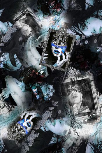 469352-时尚大牌插画风格人物相框男装T恤女