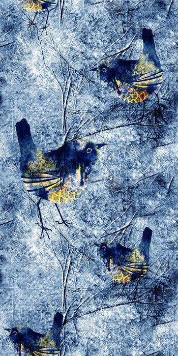 469406-时尚 大牌 新潮 水墨 水彩 小鸟