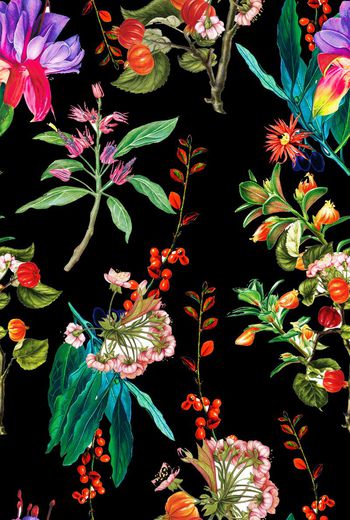 469411-欧美流行时尚手绘花果印花