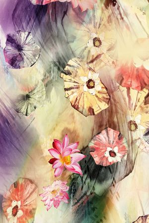 荷花印花华亿平台图片