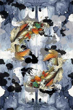 动物鲤鱼印花华亿平台图片