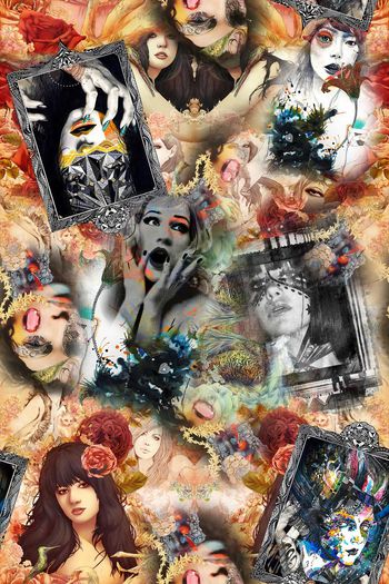 469627-时尚大牌插画风格人物相框男装T恤女