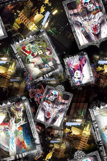 469672-时尚大牌插画风格人物相框城市风景男