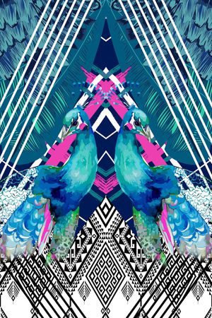 男女泳装印花华亿平台图片