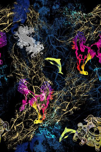 469883-传统 经典 骏马&狗&鲤鱼 
