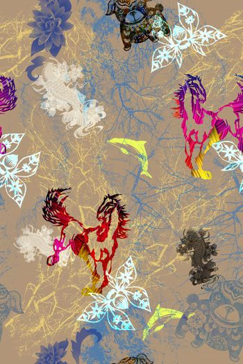 469885-传统 经典 骏马&狗&鲤鱼 