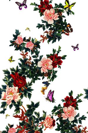 牡丹印花华亿平台图片