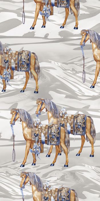 470011-时尚 水彩 马 沙漠   数码 丝