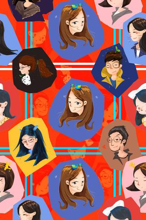 卡通人物印花华亿平台图片