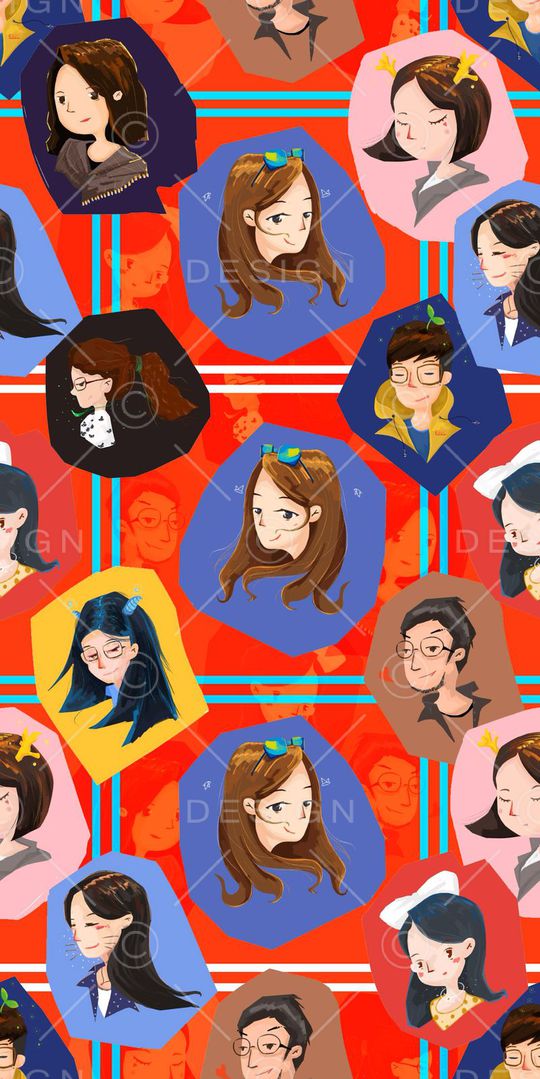 卡通人物印花华亿平台图片