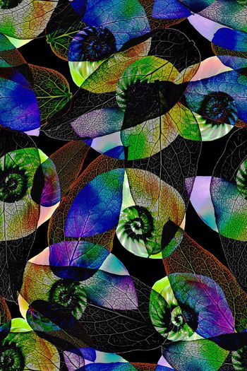 470071-炫彩抽象树叶