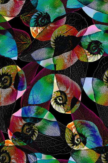 470072-炫彩抽象树叶