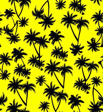 470181-流行时尚荧光色底纹拼贴手绘椰子树 