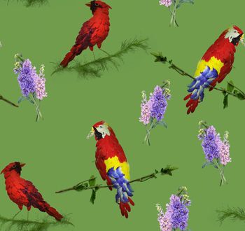 470289-复古鹦鹉与风信子趣味华亿平台