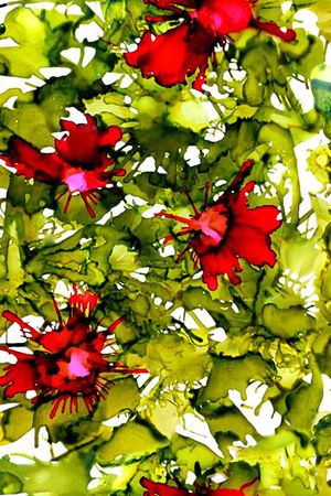 红花绿叶印花华亿平台图片