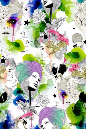 抽象印花华亿平台图片