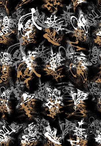 470561-潮牌男装涂鸦文字组合男装衬衣T-S