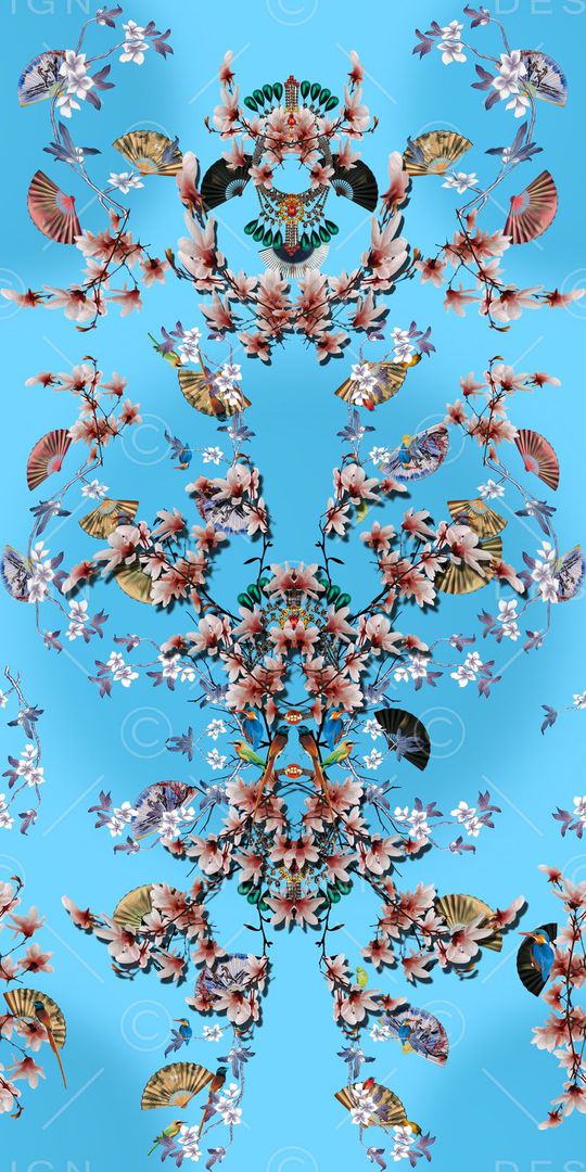 扇子印花华亿平台图片