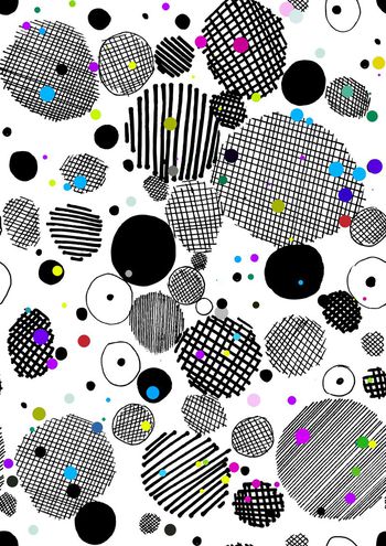 470715-时尚大方手绘笔触圆点波点组合女装连