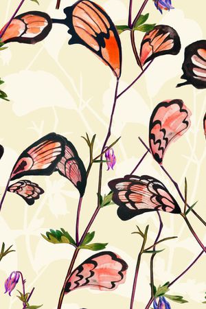 蝴蝶花瓣印花华亿平台图片