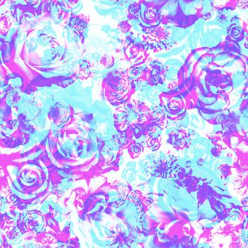 470827-复古双色花朵叠影玫瑰女装华亿平台