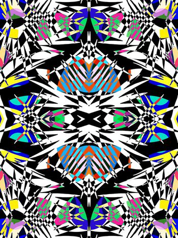 470987-抽象几何圆点枝叶剪影女装连衣裙男装