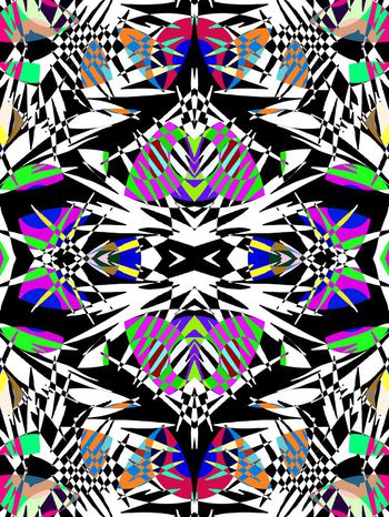 470988-抽象几何圆点枝叶剪影女装连衣裙男装