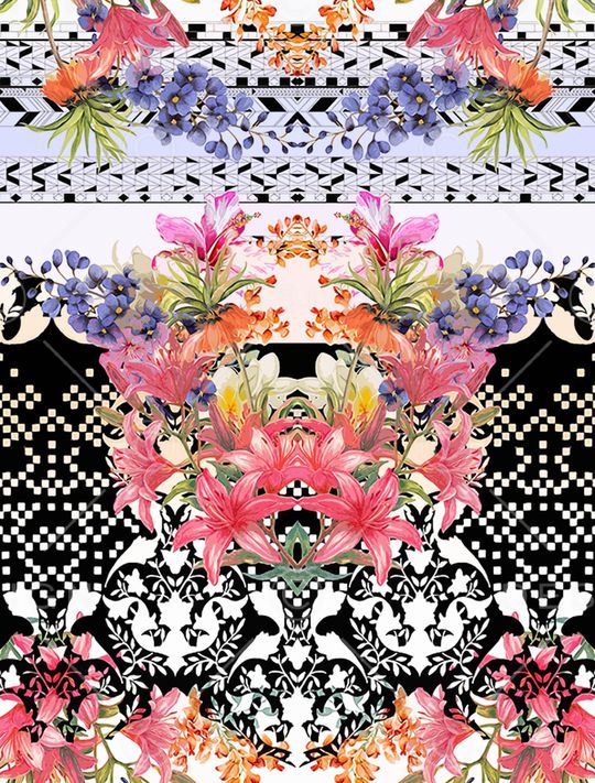 抽象印花华亿平台图片