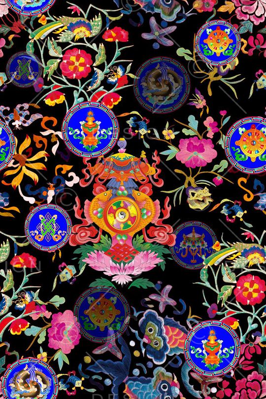 古典花纹印花华亿平台图片