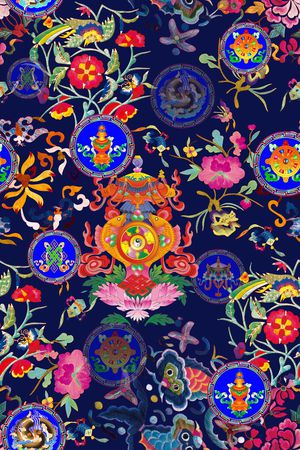 中国风印花华亿平台图片