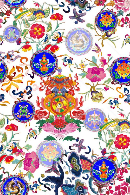 中国风印花华亿平台图片