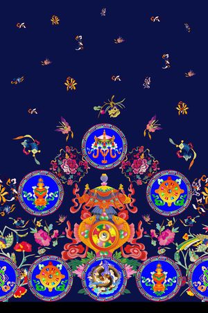 古典花纹印花华亿平台图片