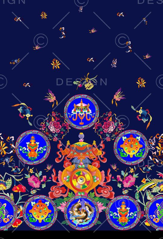 古典花纹印花华亿平台图片