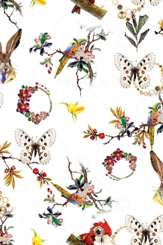 树枝花印花华亿平台图片