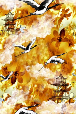 中国风印花华亿平台图片