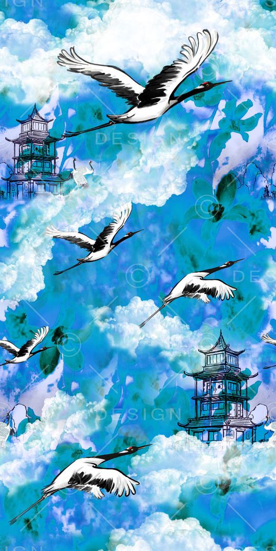 中国风印花华亿平台图片