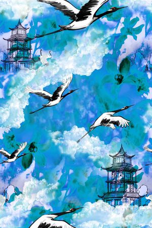 中国风印花华亿平台图片