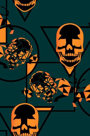 2016几何骷髅头印花华亿平台图片