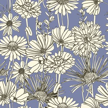 471383-单色印花，非洲菊印花，雏菊，沙发布