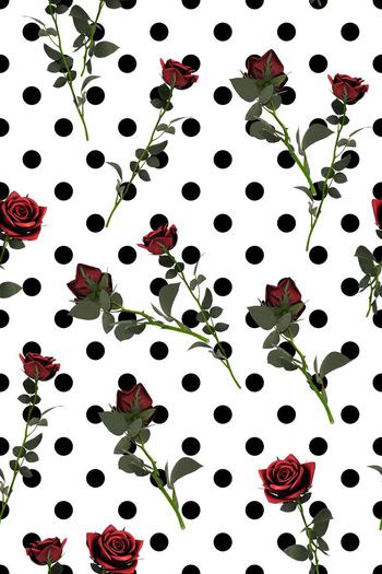 471404-波点 圆点 玫瑰花 女装 衬衣 连