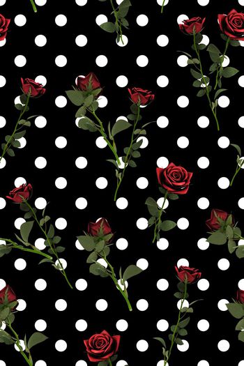 471405-波点 圆点 玫瑰花 女装 衬衣 连