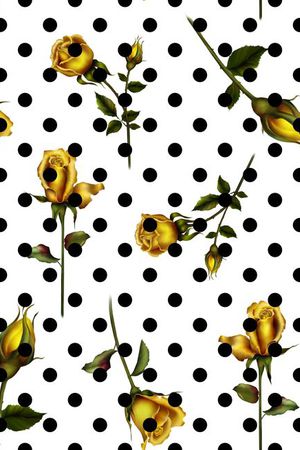 波点金玫瑰 圆点 玫瑰花 女装 衬衣 连衣裙 雪纺 印花 几何 碎花 小碎花 大花 方块 衬衫印花 简单 时尚 大牌 潮流印花 女装印花 传统印花 T恤印花印花华亿平台图片