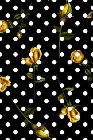 波点金玫瑰 圆点 玫瑰花 女装 衬衣 连衣裙 雪纺 印花 几何 碎花 小碎花 大花 方块 衬衫印花 简单 时尚 大牌 潮流印花 女装印花 传统印花 T恤印花印花华亿平台图片