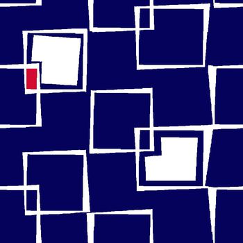 471545-男装衬衫几何错位双色简洁方块格