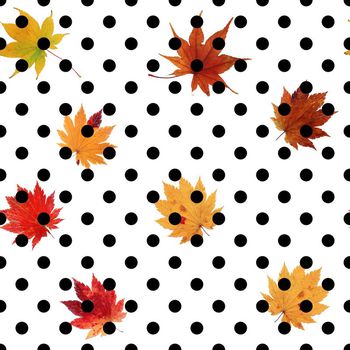 471617-波点枫叶 枫叶 圆点 玫瑰花 女装