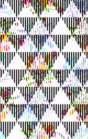 471679-几何 花朵 格子  个性 时尚 窗