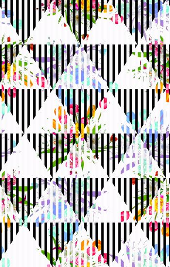 471681-几何 花朵 格子  个性 时尚 窗