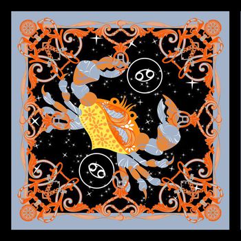 471835-时尚大牌十二星座巨蟹座丝巾